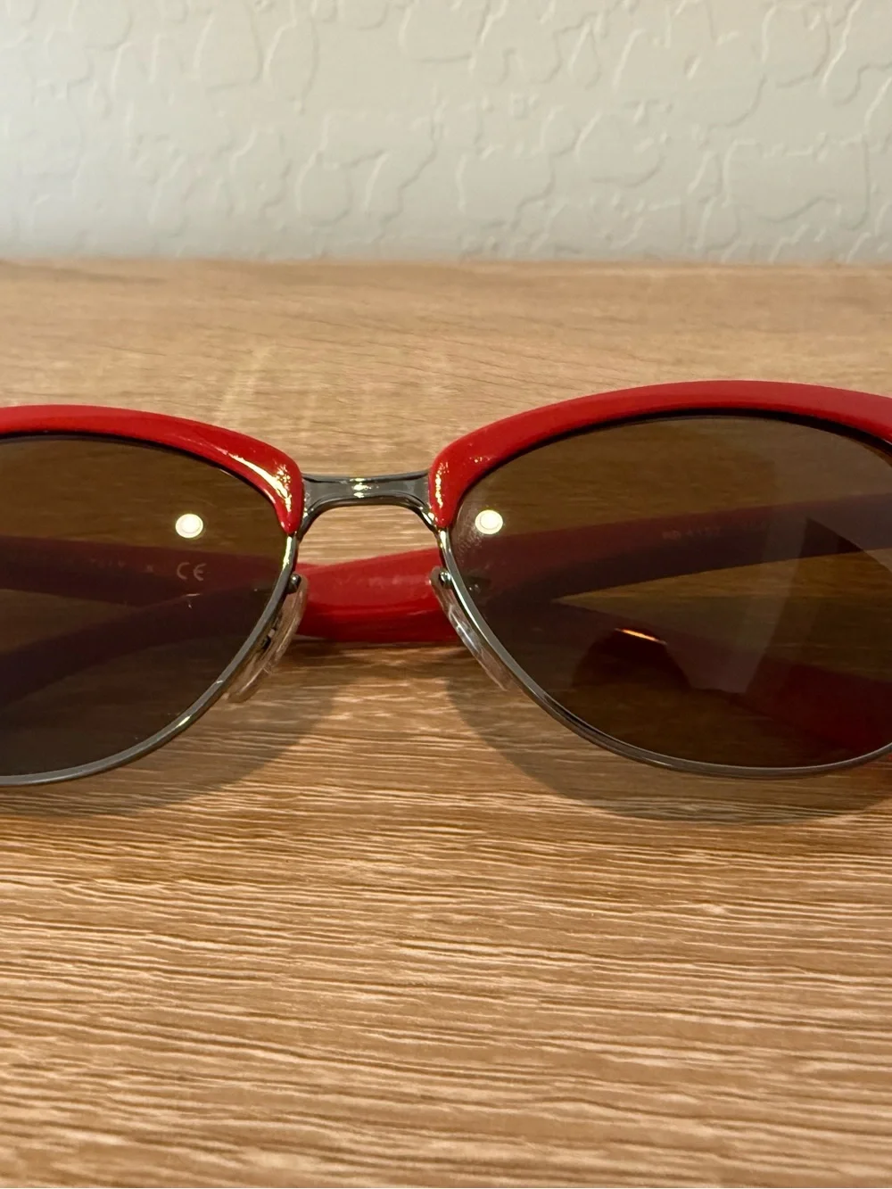Ray-Ban Sunglasses RB4132 Red Frame Brown Lenses Rare Discontinued Mint Cond